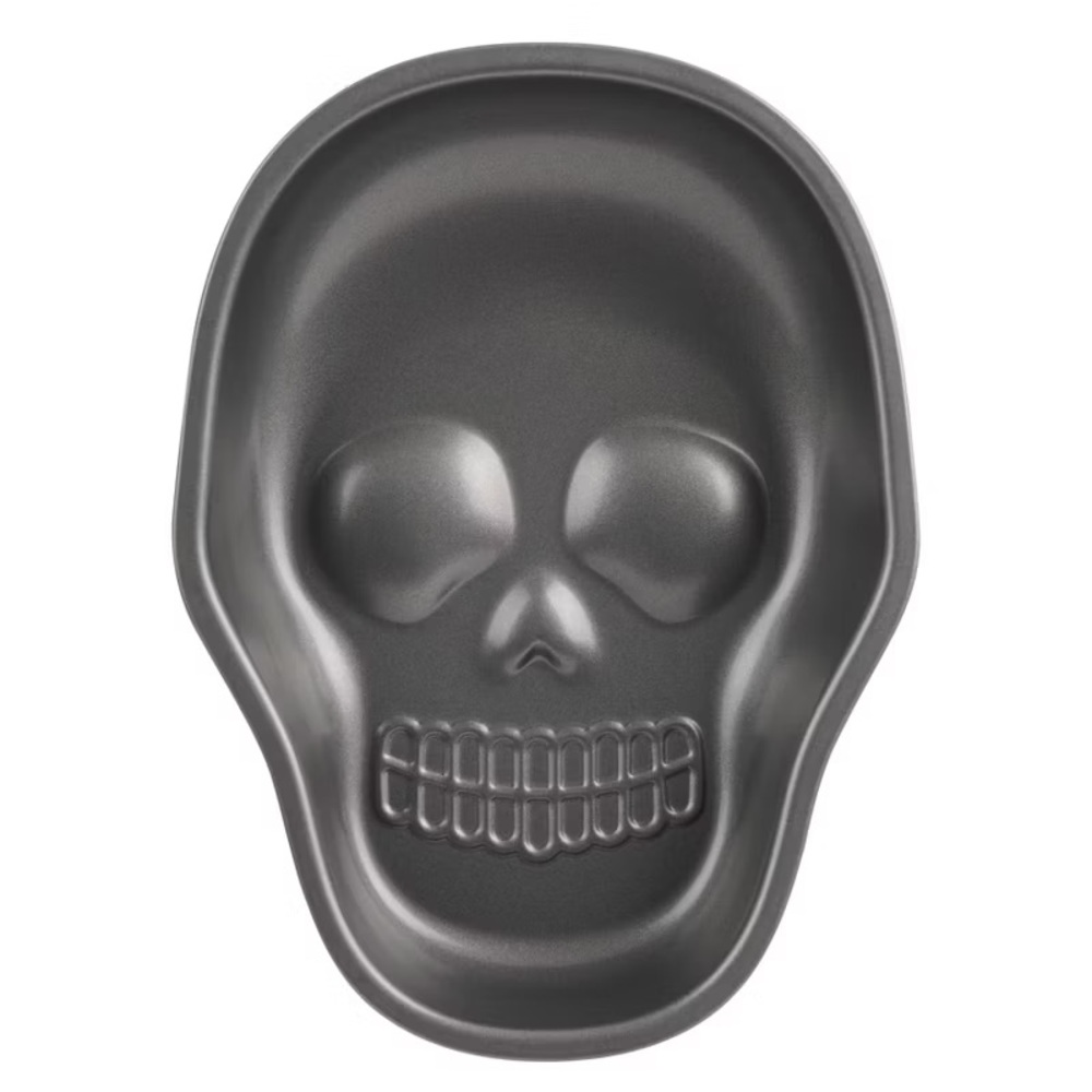 Skull nwt Trudeau 9.45" Skeleton Shaped Cake Pan Dark Gray Halloween